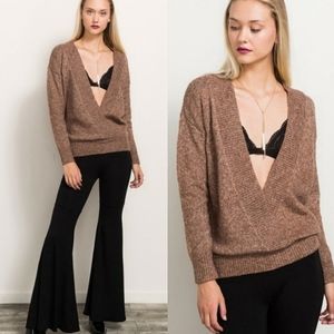 Deep V neck sweater